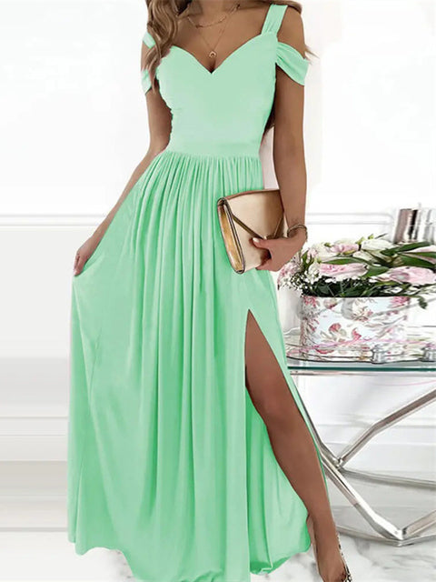 Lune London | Elegant Off-Shoulder Office Ladies Long Dress