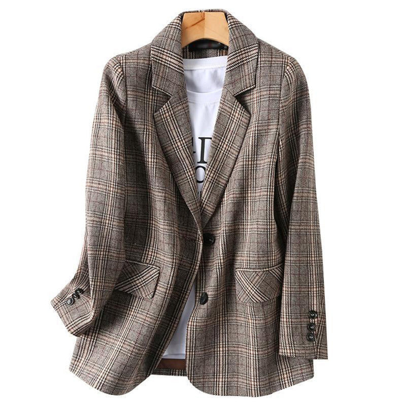 Lune London | Office Women's Checked Blazer Long Sleeve Casual Jacket