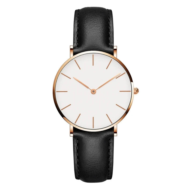 Lune London | Round Timeless Minimalist Watch with Leather Strap for Women