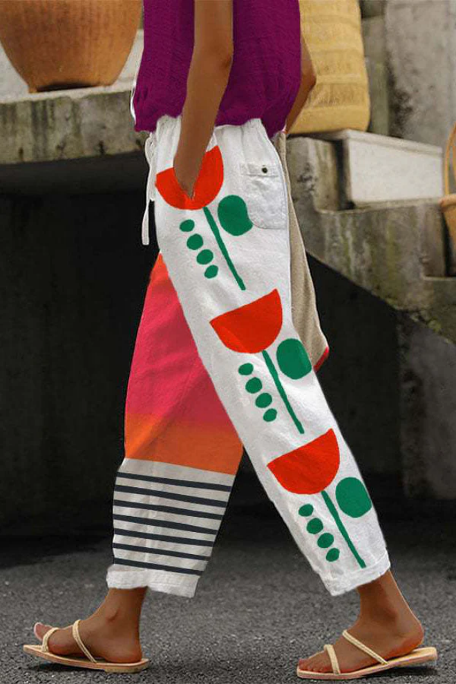 Lune London | Casual Unique Printed Button Pocket Pants
