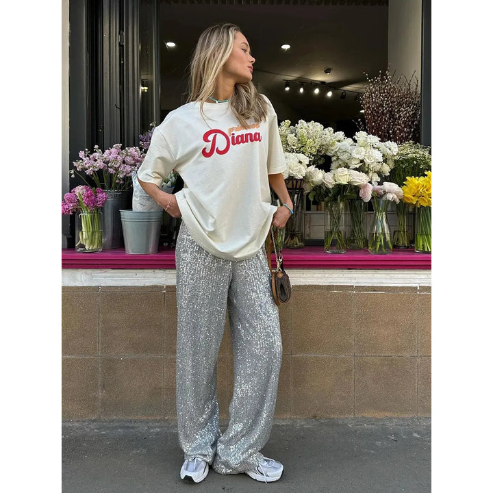 Lune London | Silver Sequin Pants for Festive Occasions