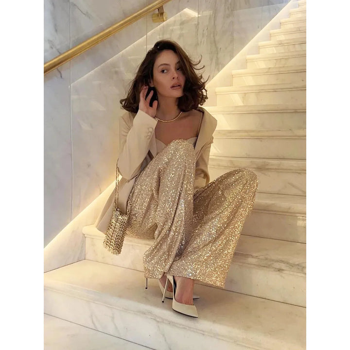 Lune London | Silver Sequin Pants for Festive Occasions