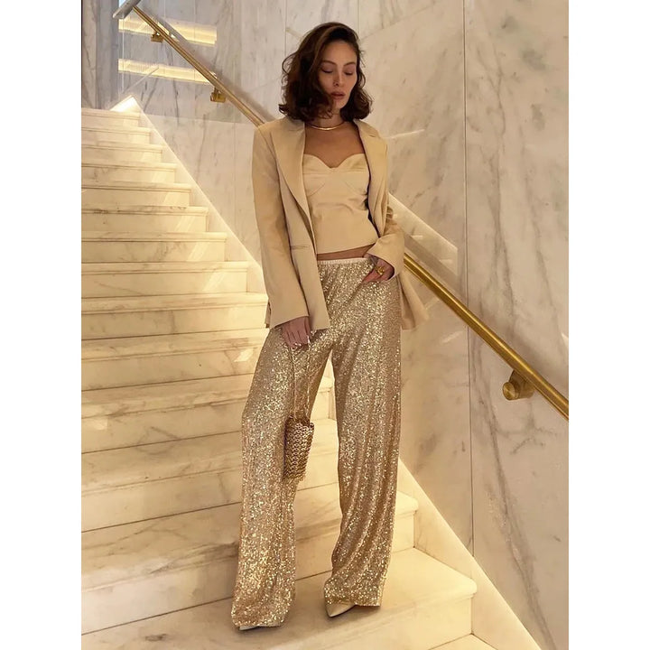 Lune London | Silver Sequin Pants for Festive Occasions