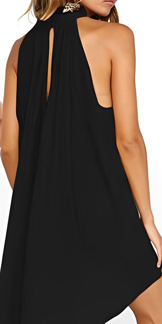 Lune London | Summery Sleeveless Dress with Collar and Light Pleats