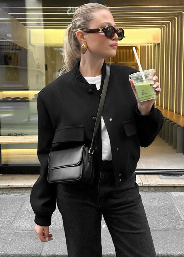 Lune London | Axis - Cropped Cotton Bomber Jacket