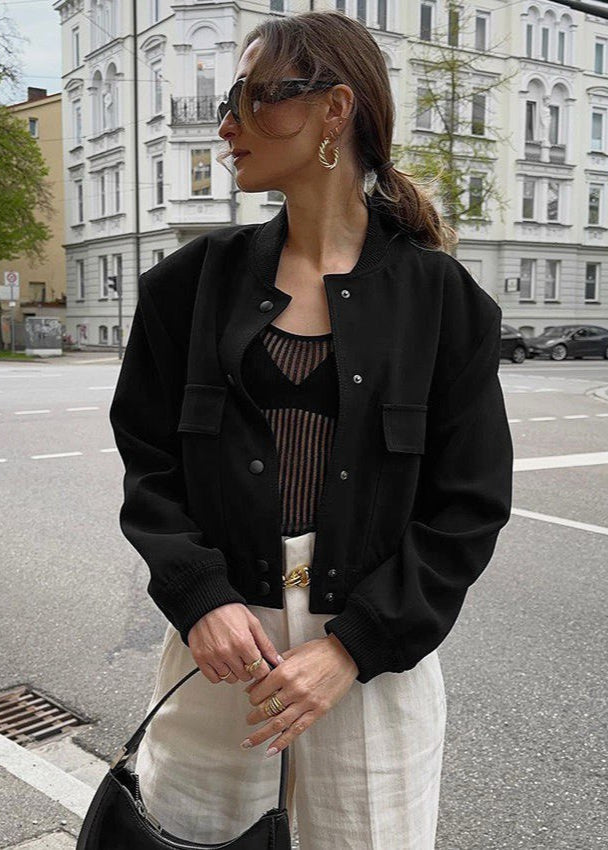 Lune London | Axis - Cropped Cotton Bomber Jacket
