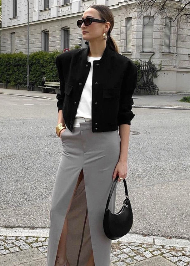 Lune London | Axis - Cropped Cotton Bomber Jacket