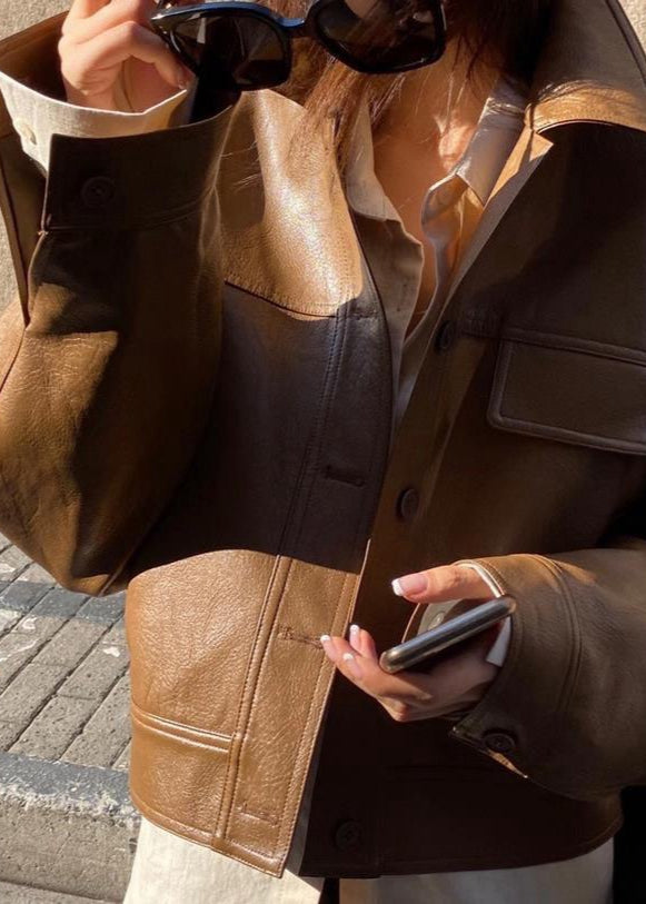 Lune London | Ridge – Faux Leather Cropped Jacket