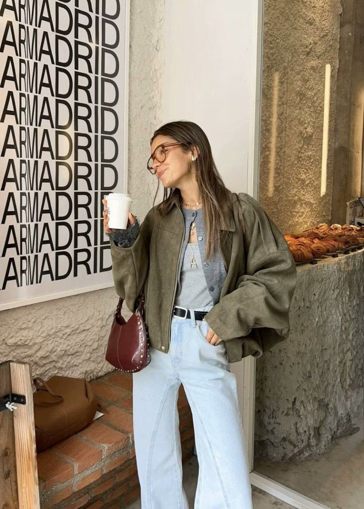 Lune London | Oversized Suede Zip Jacket