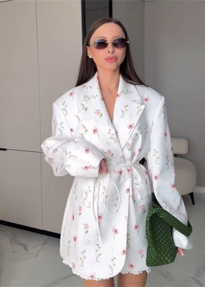 Lune London | Garden - Belted Floral Print Blazer