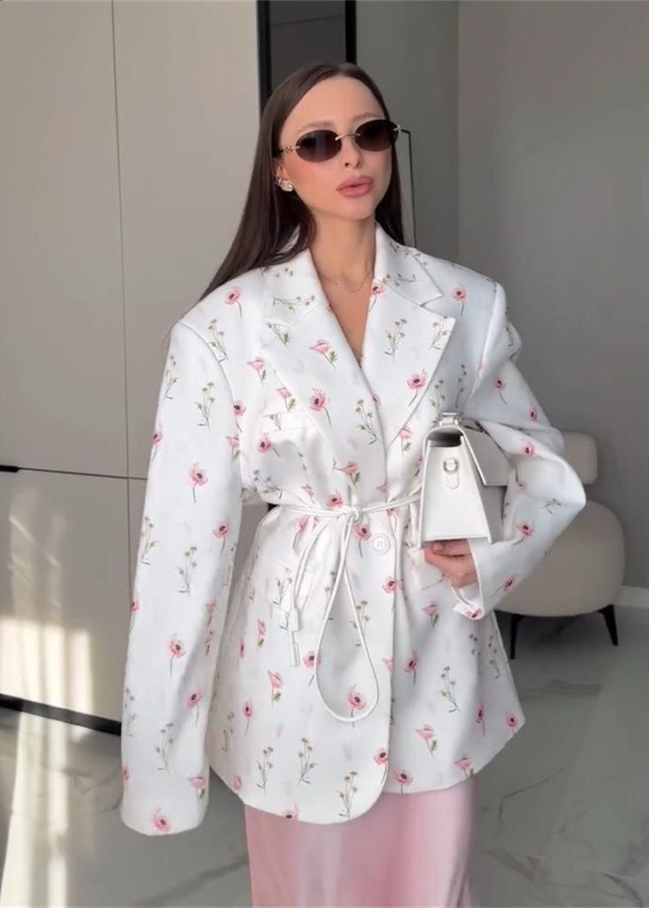 Lune London | Garden - Belted Floral Print Blazer