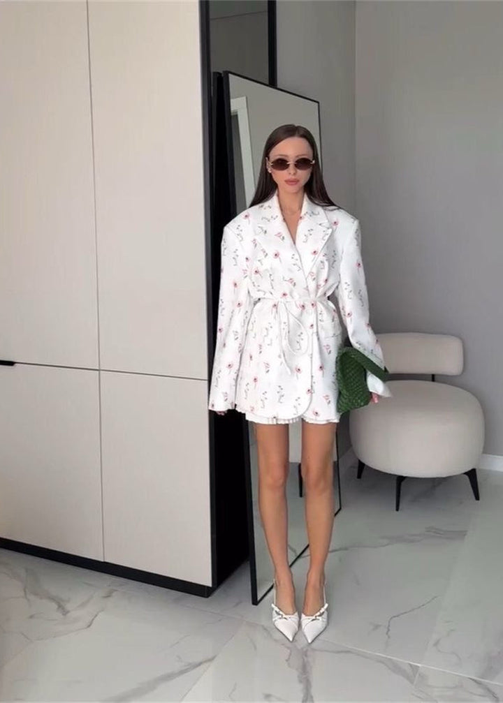 Lune London | Garden - Belted Floral Print Blazer