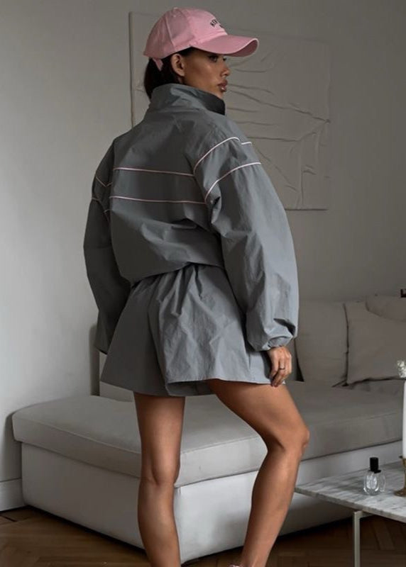 Lune London | Windbreaker Set – Oversized Zip Jacket & High-Waisted Shorts