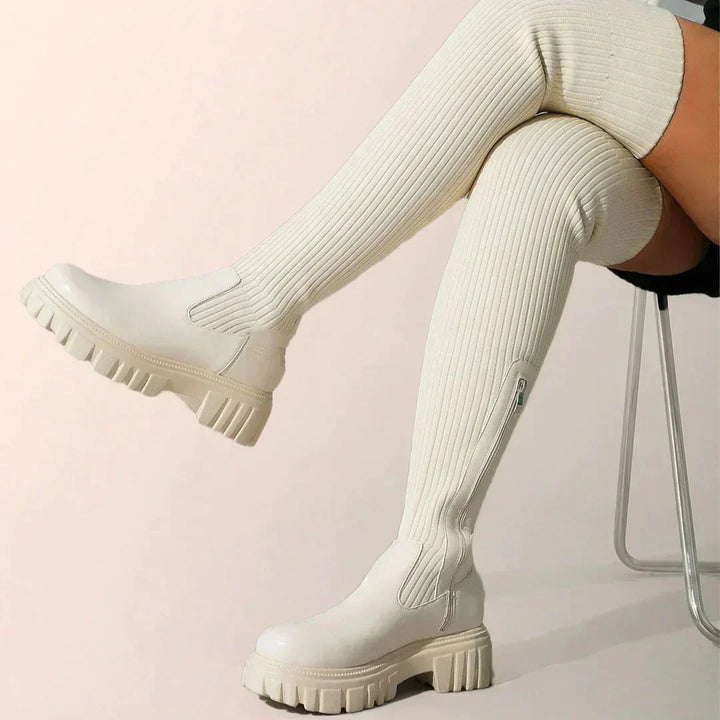 Lune London | Stylish Women's Knee-Length Boots with Zipper