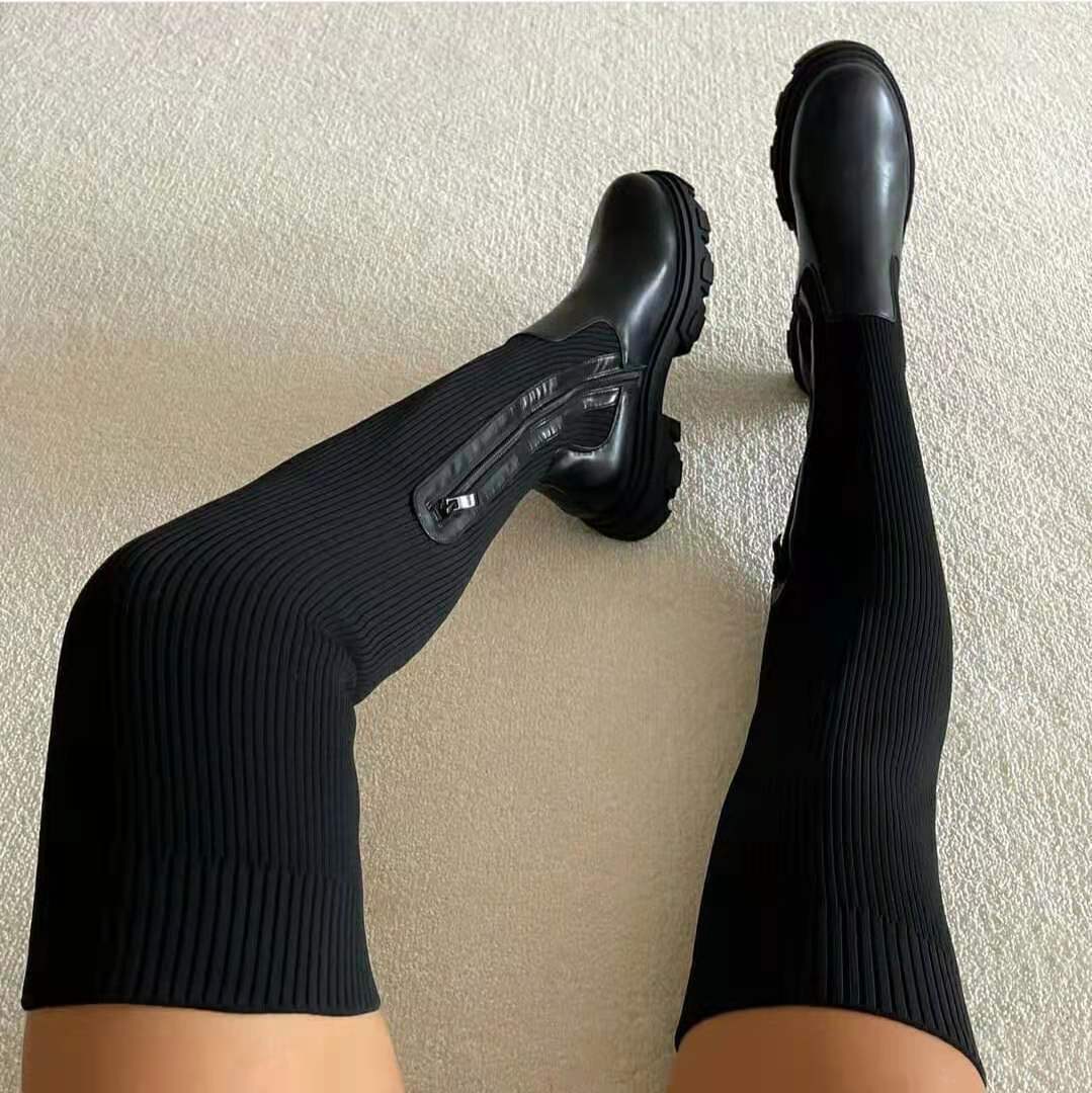 Lune London | Stylish Women's Knee-Length Boots with Zipper