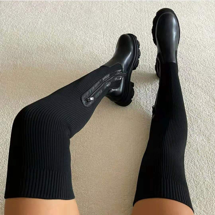 Lune London | Stylish Women's Knee-Length Boots with Zipper