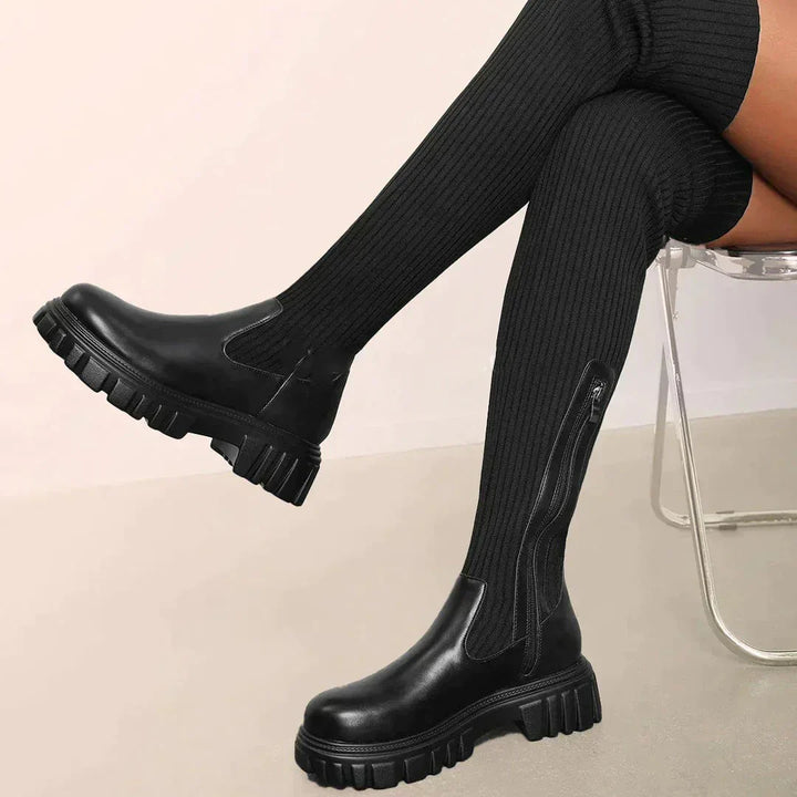Lune London | Stylish Women's Knee-Length Boots with Zipper