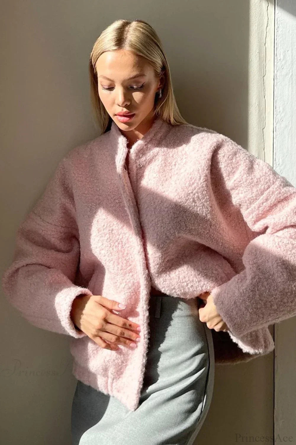 Lune London | Casual Chalk Collar Fleece Jacket
