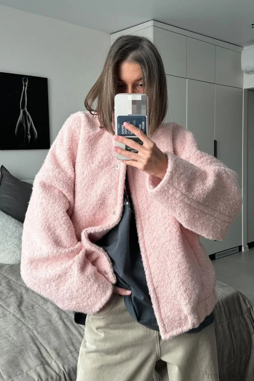 Lune London | Casual Chalk Collar Fleece Jacket