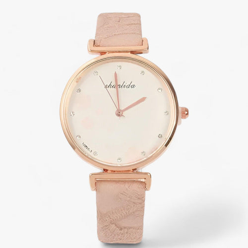 Lune London | Leather Bracelet Round Vintage Flower Watch for Women