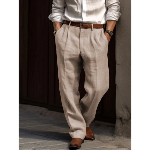 Lune London | Men's Classic Linen Pants, Breathable & Versatile