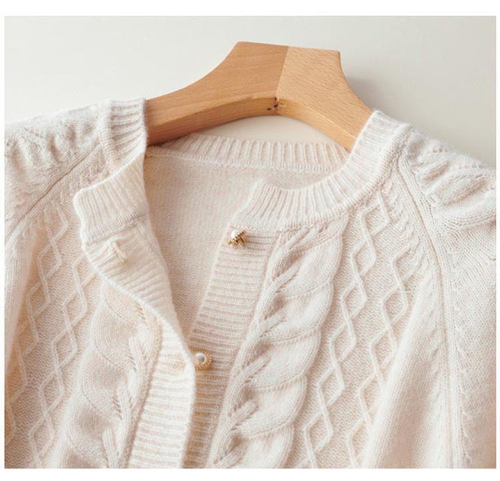 Lune London | Cardigan - Stand-up collar Jacquard cardigan