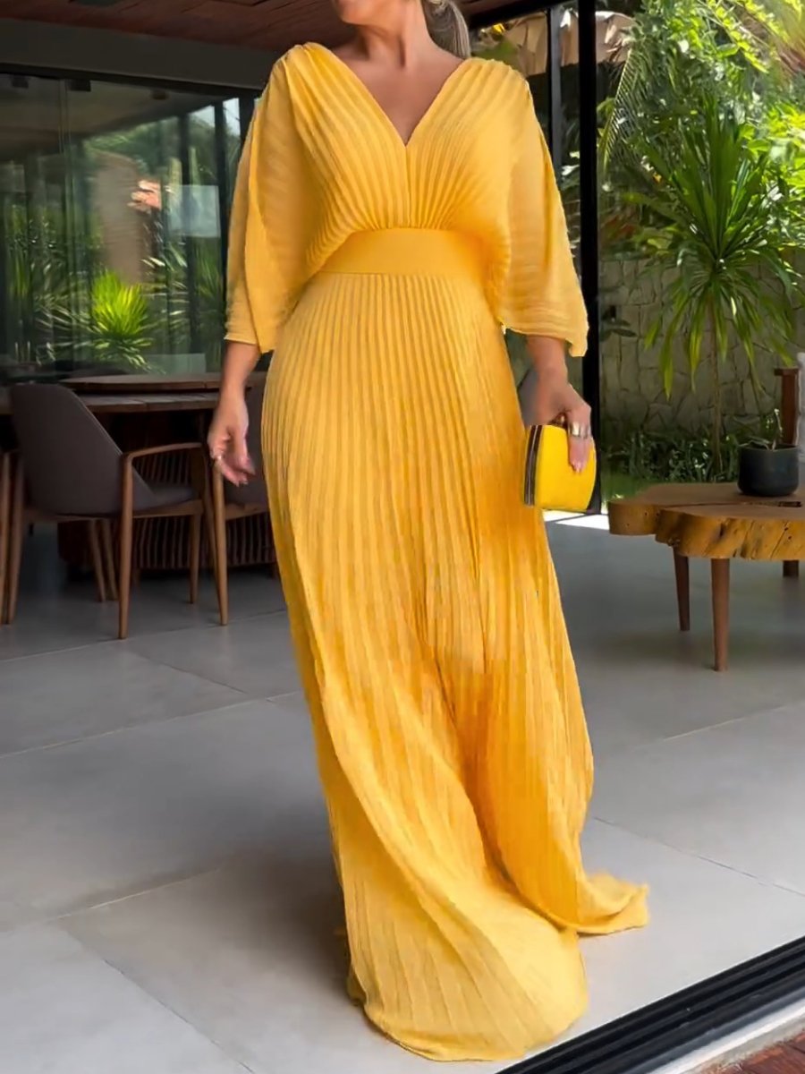 Lune London | Vibrant Pleated Maxi Dress