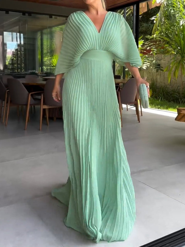 Lune London | Vibrant Pleated Maxi Dress