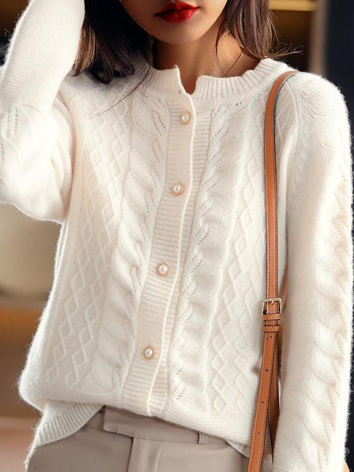Lune London | Cardigan - Stand-up collar Jacquard cardigan
