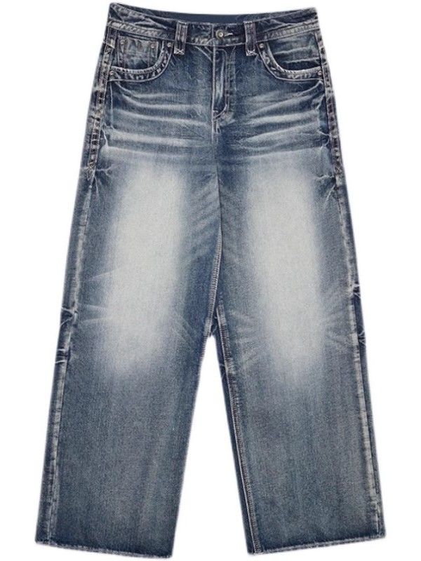 Lune London | Hop Washed Distressed High Waist Baggy Jeans