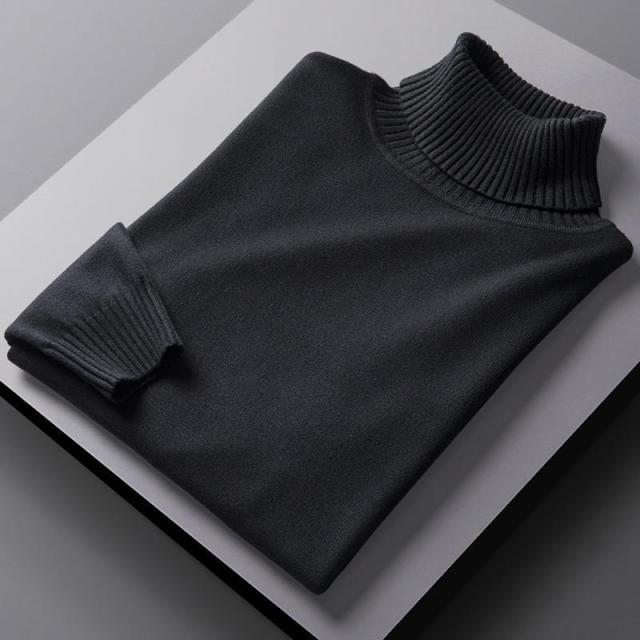 Lune London - Stylish Turtleneck Solid Color Autumn Sweater for Men