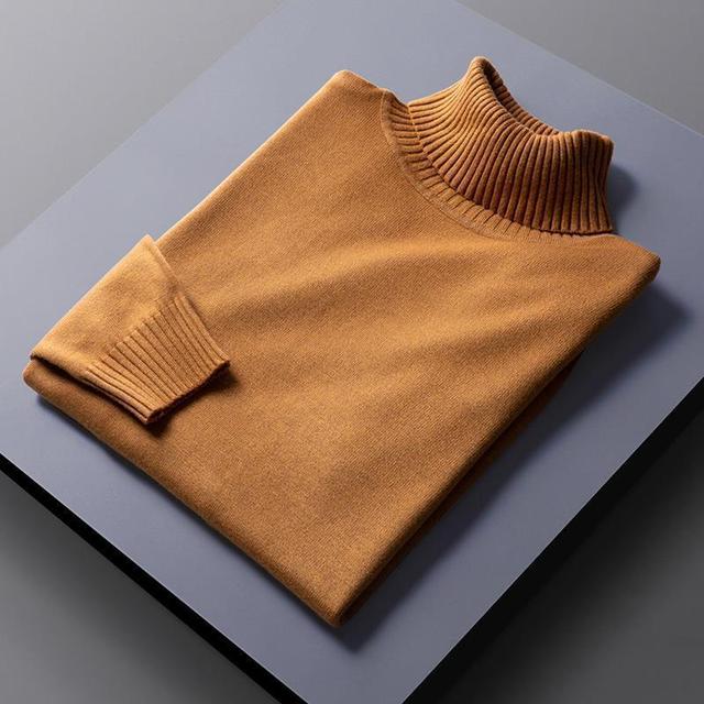 Lune London - Stylish Turtleneck Solid Color Autumn Sweater for Men