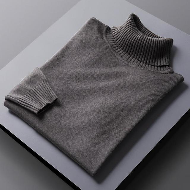 Lune London - Stylish Turtleneck Solid Color Autumn Sweater for Men