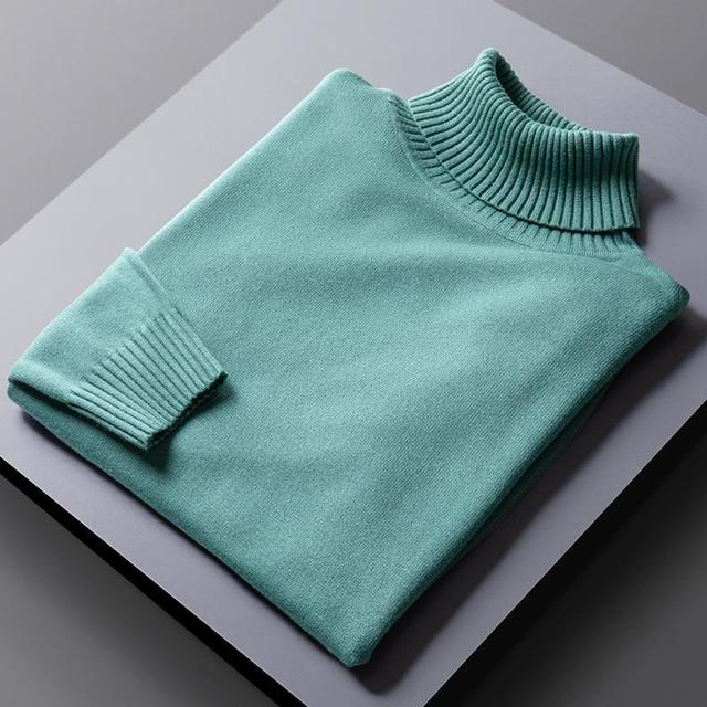 Lune London - Stylish Turtleneck Solid Color Autumn Sweater for Men