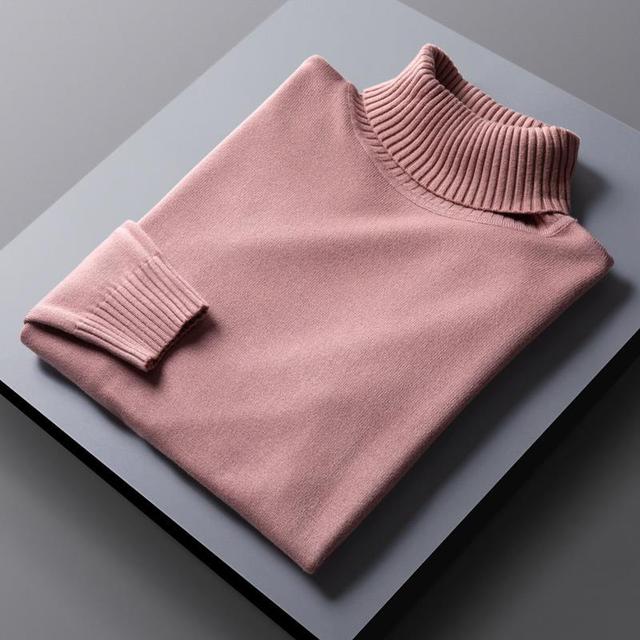 Lune London - Stylish Turtleneck Solid Color Autumn Sweater for Men