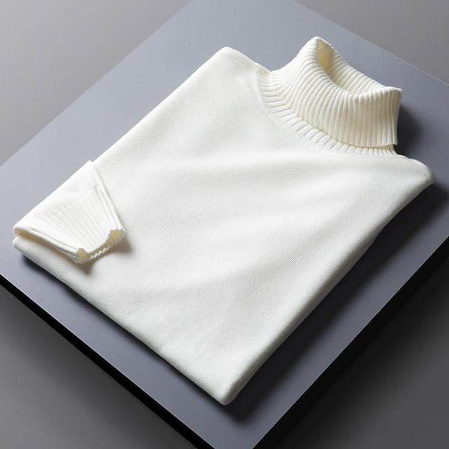 Lune London - Stylish Turtleneck Solid Color Autumn Sweater for Men