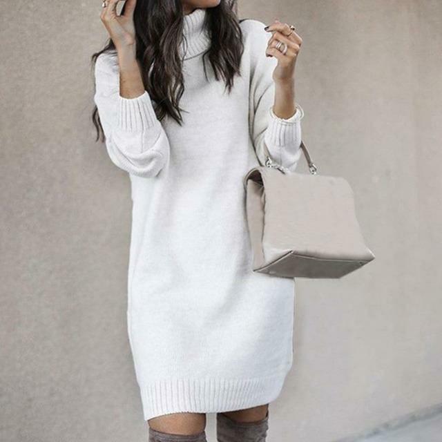 Lune London | Knitted dress with turtleneck for women