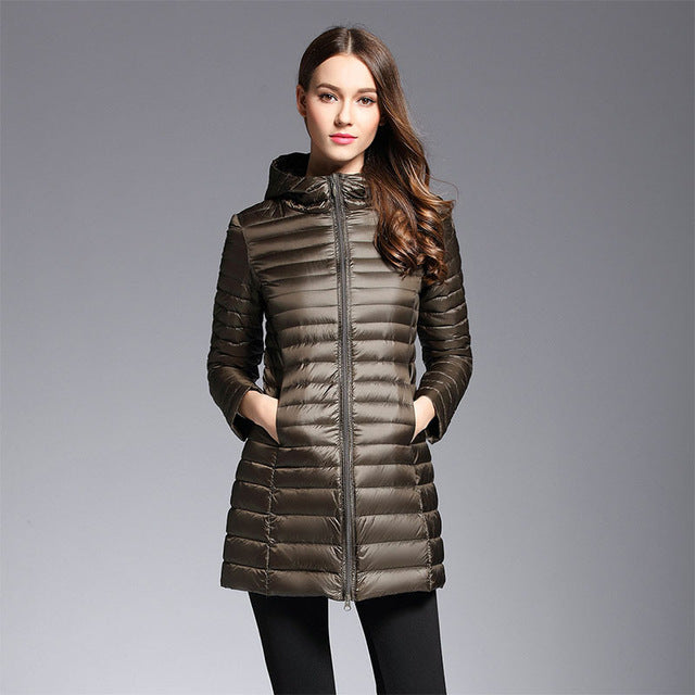 Lune London | Long Down Jacket with Hood Practical Lightness