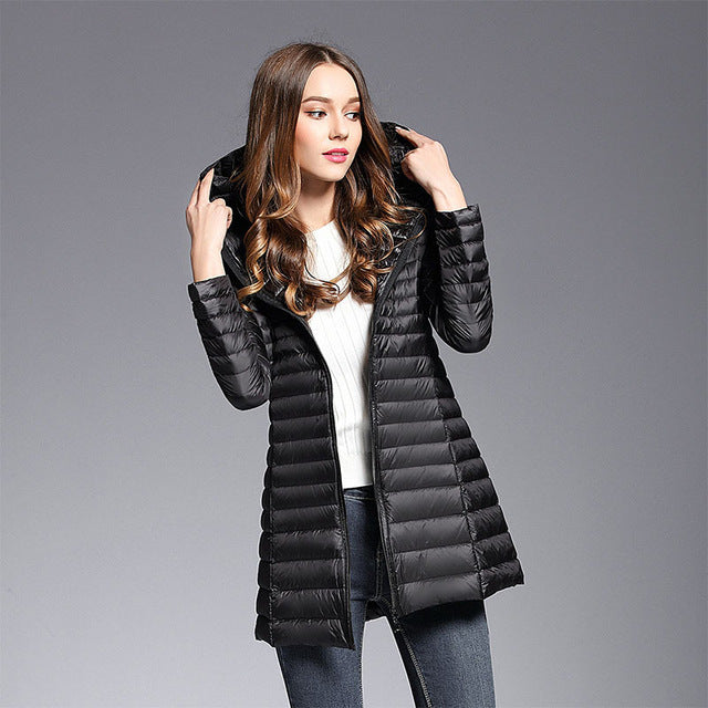 Lune London | Long Down Jacket with Hood Practical Lightness
