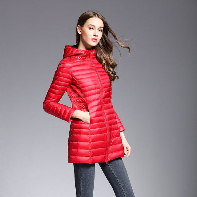 Lune London | Long Down Jacket with Hood Practical Lightness