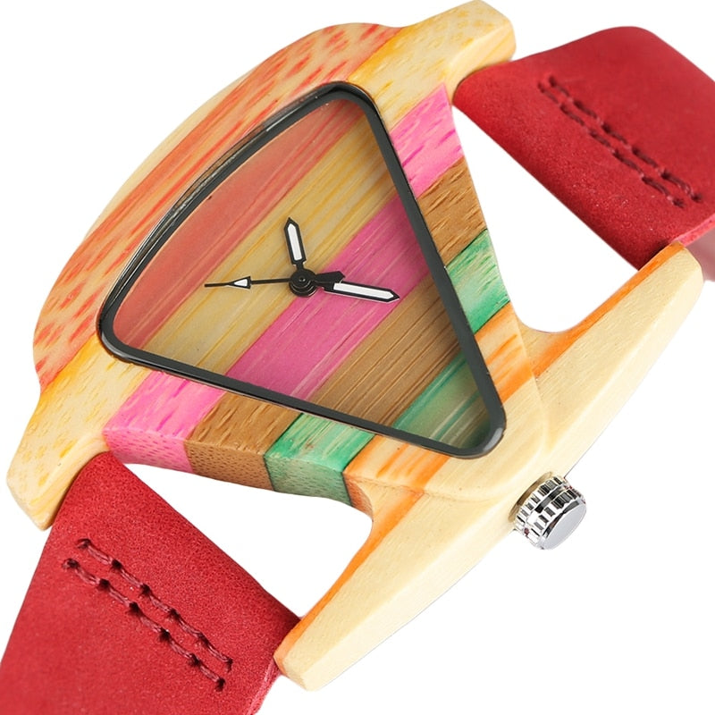 Lune London | Colored Triangle Bamboo Wood Watch