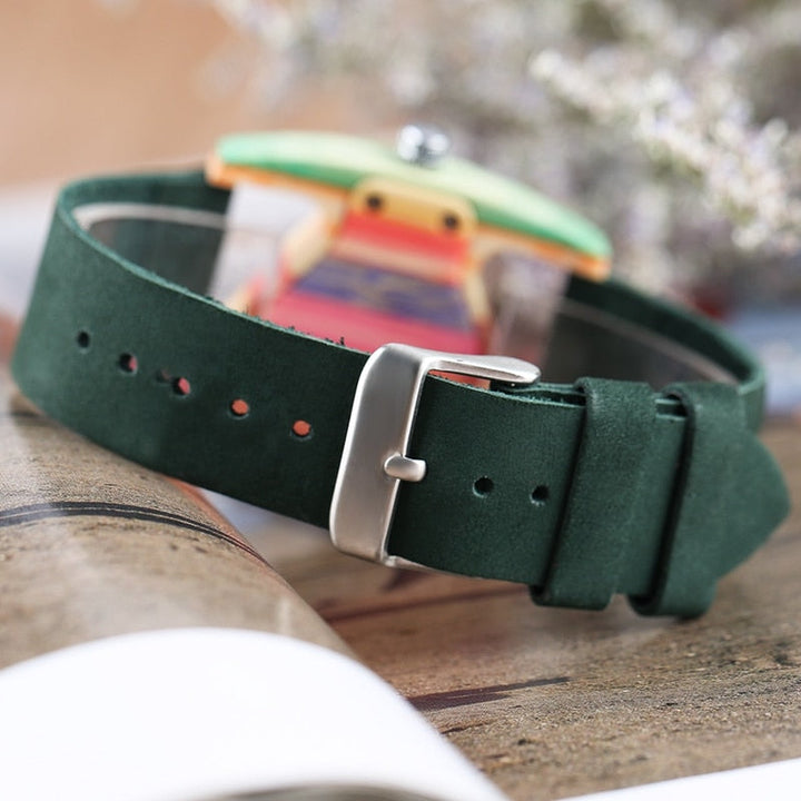 Lune London | Colored Triangle Bamboo Wood Watch