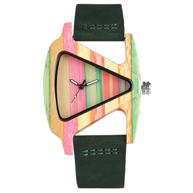 Lune London | Colored Triangle Bamboo Wood Watch