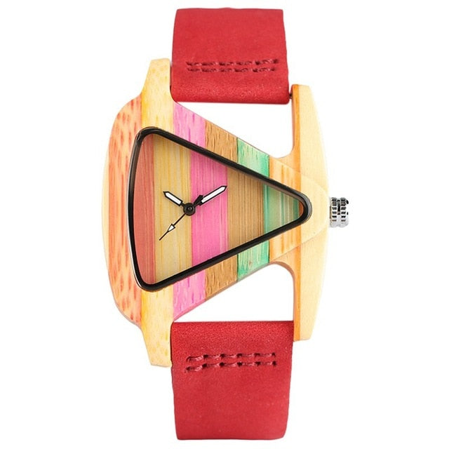 Lune London | Colored Triangle Bamboo Wood Watch