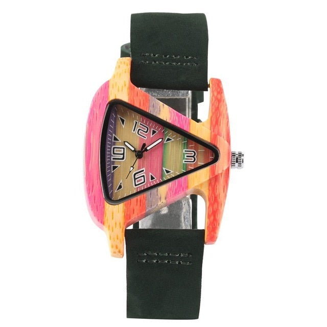 Lune London | Colored Triangle Bamboo Wood Watch