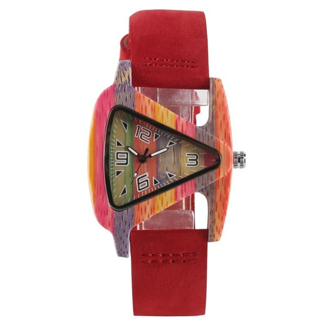 Lune London | Colored Triangle Bamboo Wood Watch