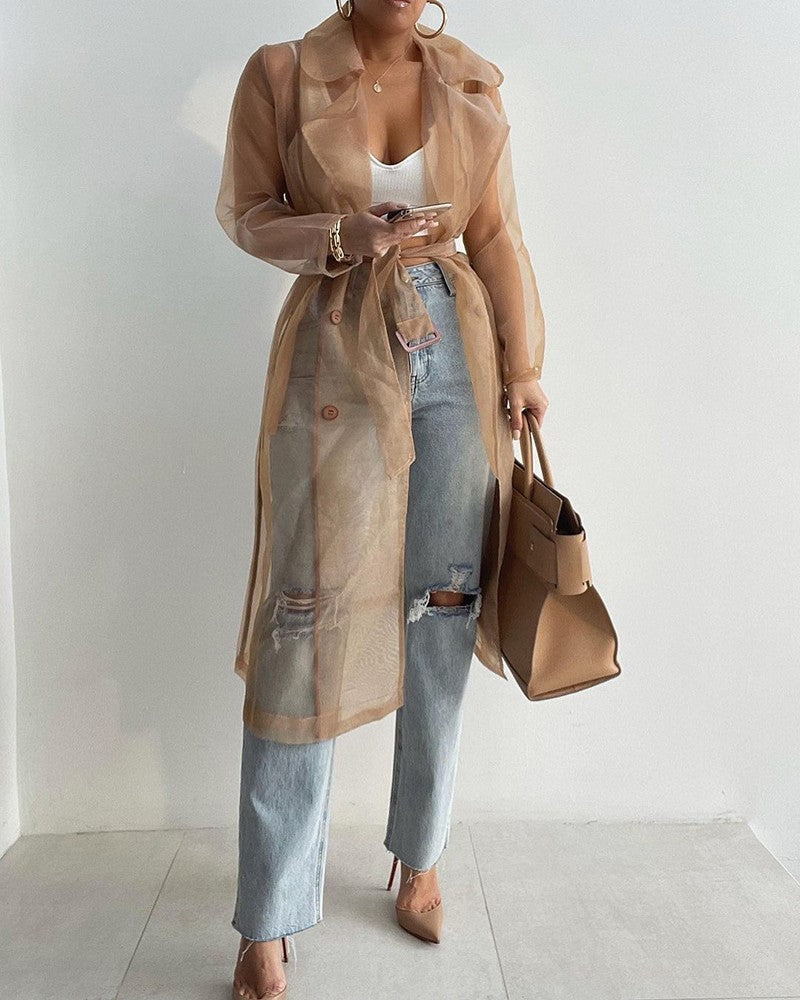 Lune London | Stylish Transparent Long Sleeve Coat