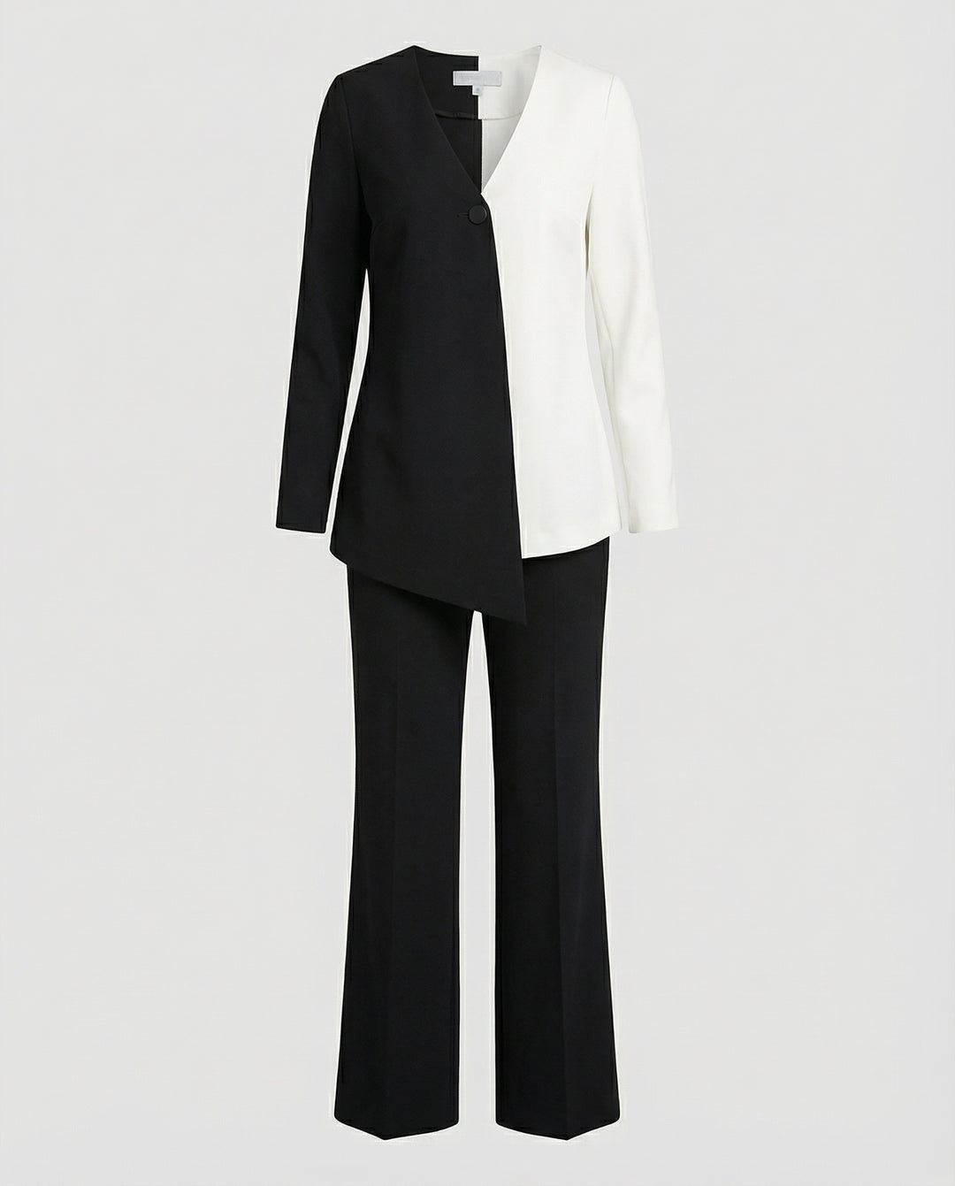 Women’s Elegant Two-Piece Set with Asymmetrical Top & Wide-Leg Pants | Lune London