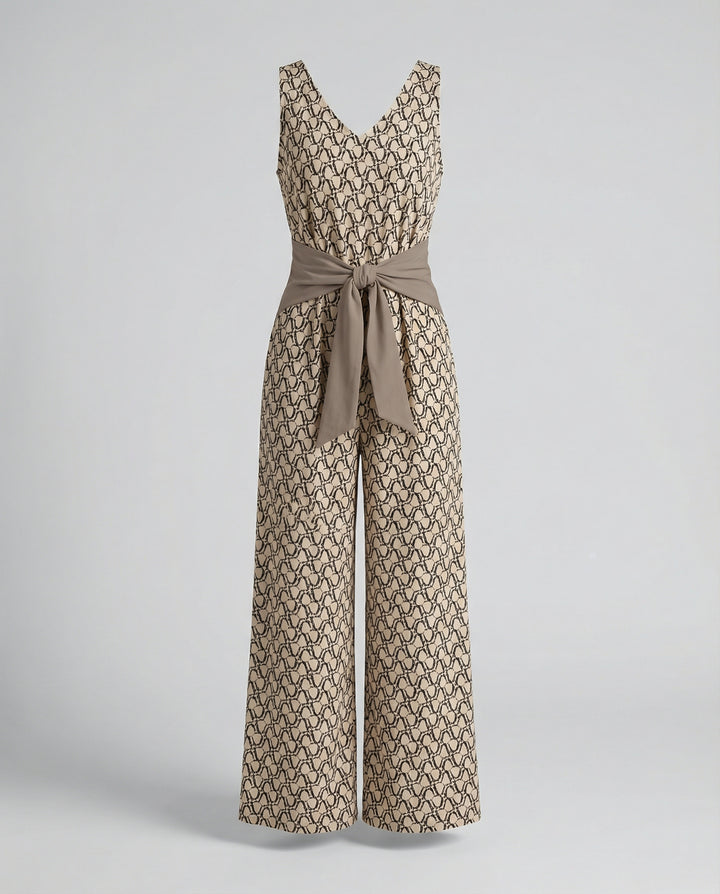 Women’s Elegant Sleeveless Jumpsuit with Round Neck & Casual Fit | Lune London