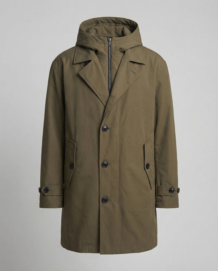 Lune London | Men's Waterproof Trench Coat Stylish & Warm Puffer Design